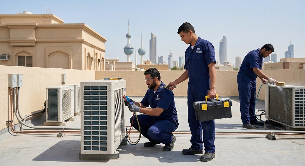 شركة تنظيف مكيفات الكويت وغسيل تكييف مركزي
